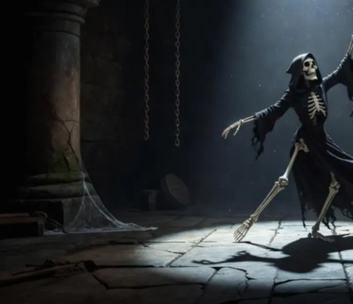Felix the Reaper tańczący wśród dramatycznych cieni