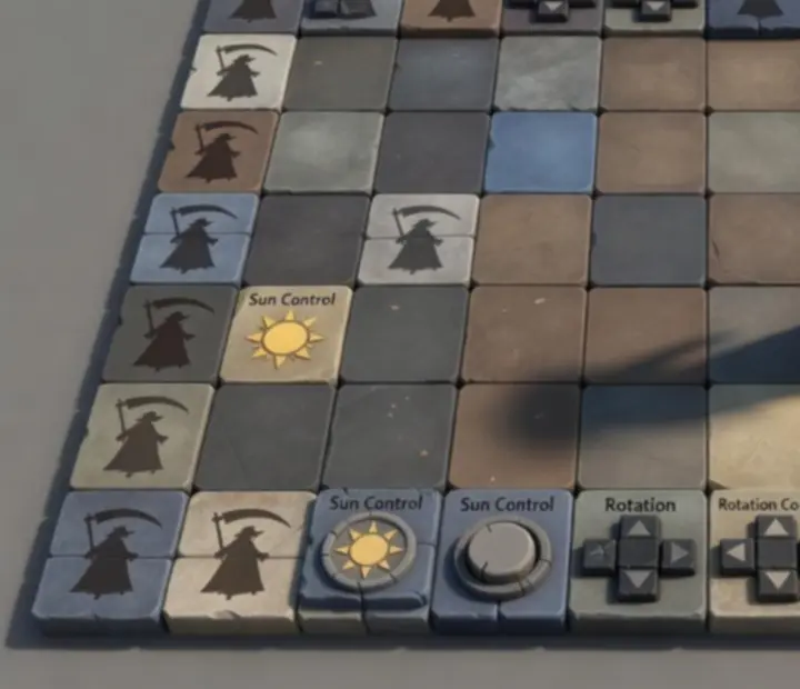 Zbliżenie na interfejs Felix the Reaper z poziomem pełnym zagadek